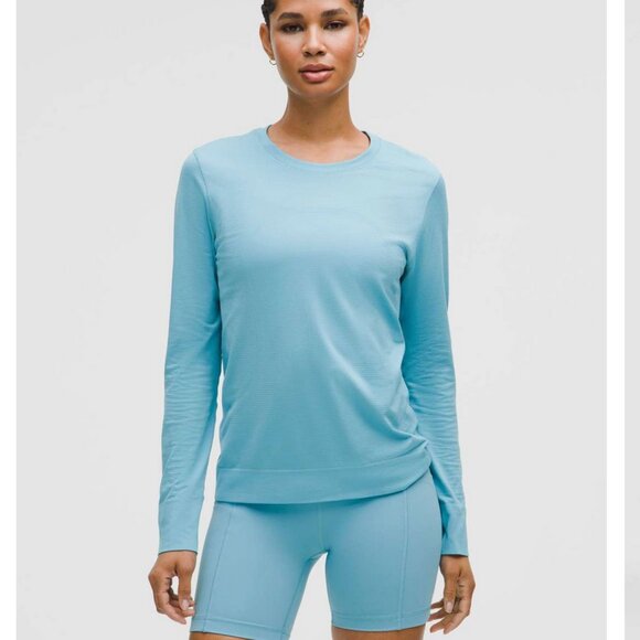 Lululemon Swiftly Relaxed Long Sleeve Shirt Washed Blue 14 NWT WBLE - Picture 2 of 10